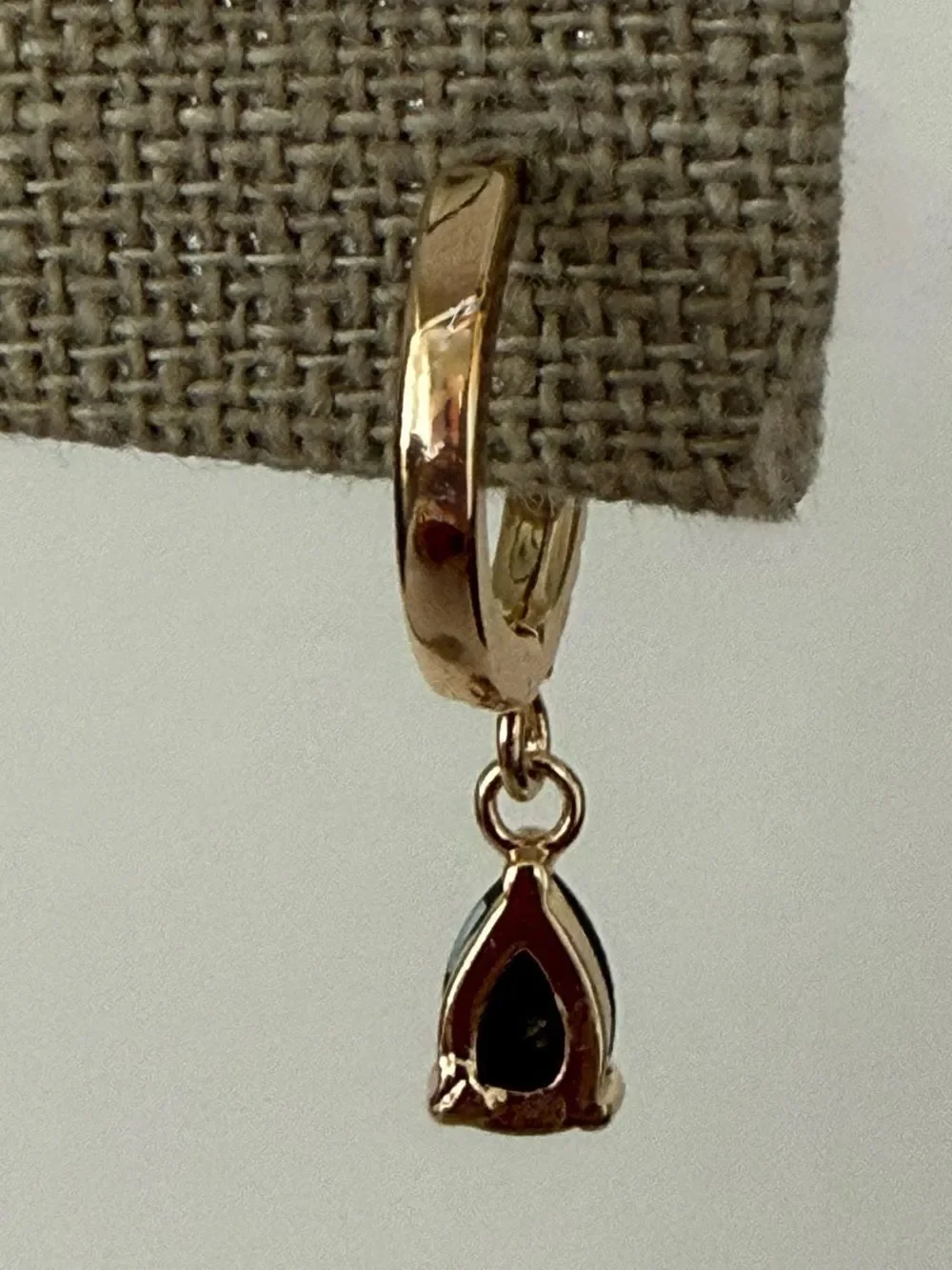 Men’s Gold Tone Huggie Hoops with Black Stones